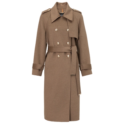 咖色中长款毛呢外套100韩版