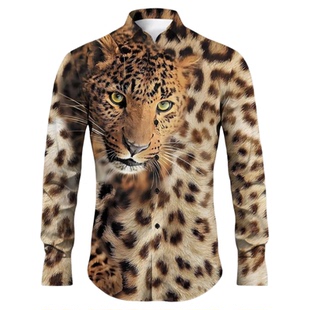 Trendy and fashionable retro printed shirt潮酷复古印花衬衫男