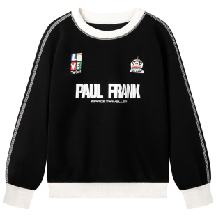 Paul Frank/大嘴猴男童卫衣2026新款秋圆领拼色上衣男孩潮酷长袖