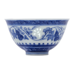 景德镇官方陶瓷柴窑青花釉下玲珑主人杯功夫茶杯高端茶具精致礼盒