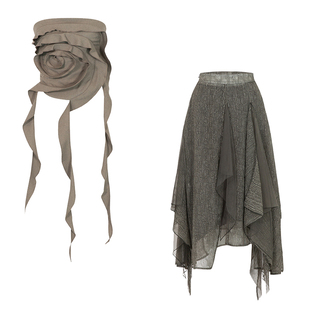 BB BLUE 原创设计 法式公主抹胸连衣裙小众长裙子生日轻礼服套装