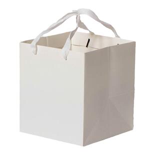 正方形手提袋宽底礼品袋方体纸袋特种纸蛋糕手拎袋鲜花包装袋