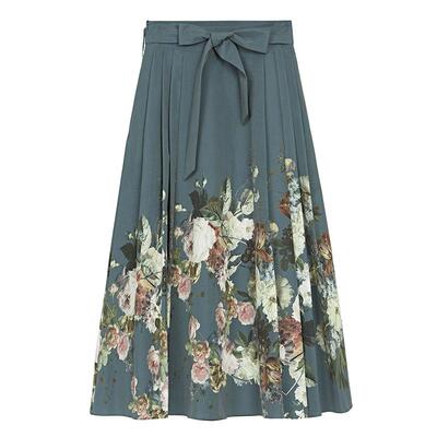 s.deer印花百褶新中式马面裙