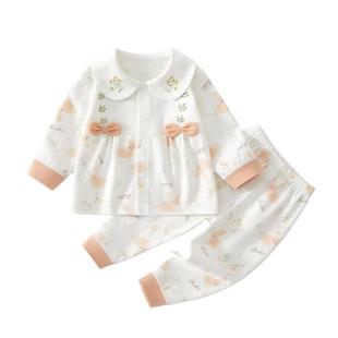 婴儿衣服秋季分体套装纯棉秋天宝宝秋装女宝小公主入秋外出服春秋