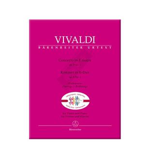 【促销】维瓦尔第 四季小提琴协奏曲 春 E大调op8 附钢伴 骑熊士原版乐谱书 Vivaldi Concerto No 1 Violin E major Spring BA8646