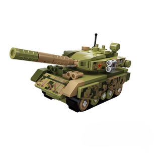 启蒙奇妙积木益智拼装99A主战坦克054B型护卫舰男孩玩具3到14周岁