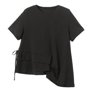 西町村屋设计感结构不规则短袖女装夏季新款休闲百搭T恤XHAB10027
