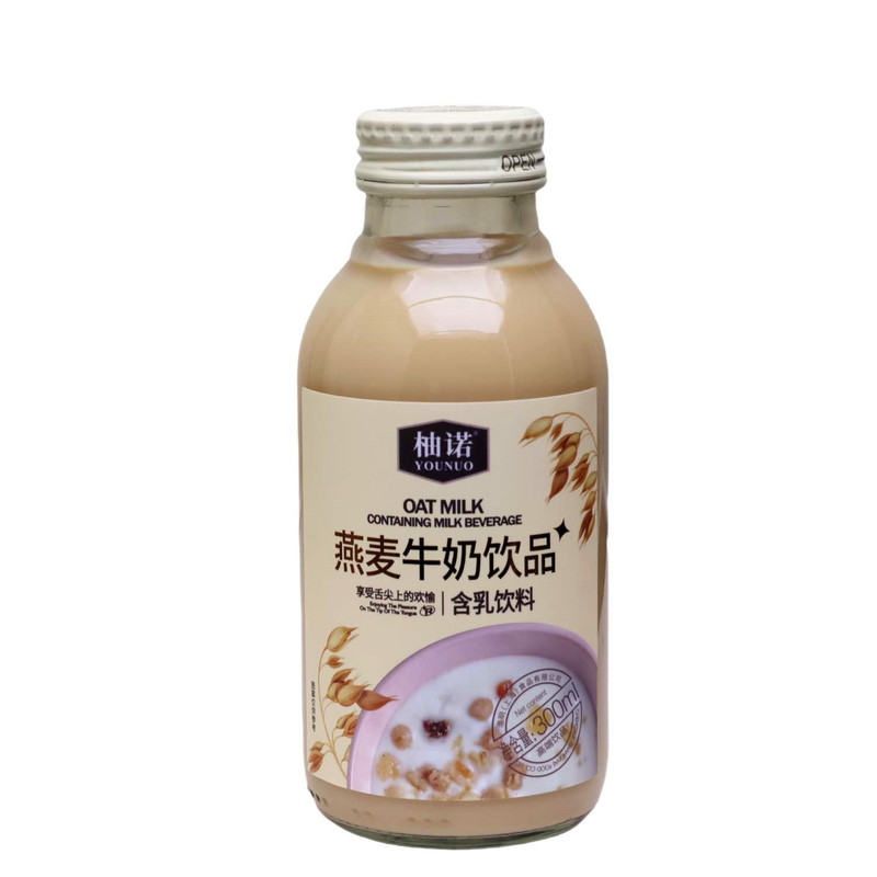 柚诺燕麦牛奶饮品300mlX15瓶玻璃瓶小瓶早餐休闲丝滑香甜含乳饮料