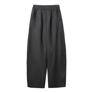 26夏~气场廓形【100汉麻/干爽轻盈】松紧腰宽松哈伦裤长裤女