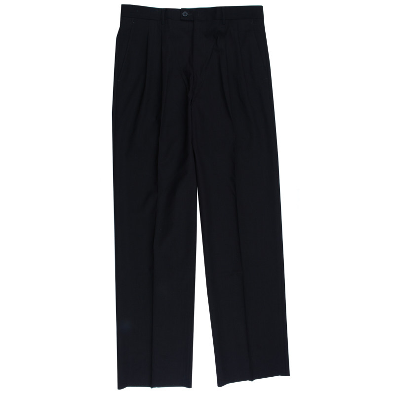 富绅西裤中老年人男士职业正装裤商务免烫抗皱单褶边宽松型西装裤