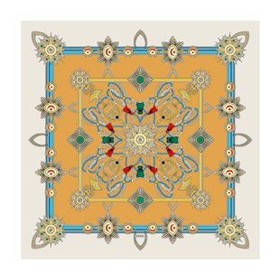 万事利2025年度新品100%桑蚕丝时尚百搭真丝丝巾63cm方巾瑰丽华彩