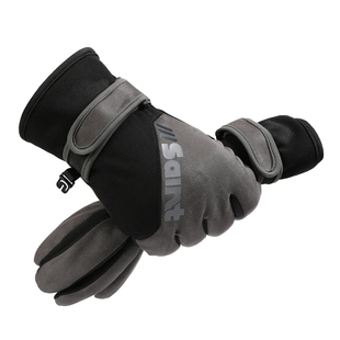 手套男冬季户外加厚绒滑雪手套防风防寒触屏骑行防泼水保暖手套女