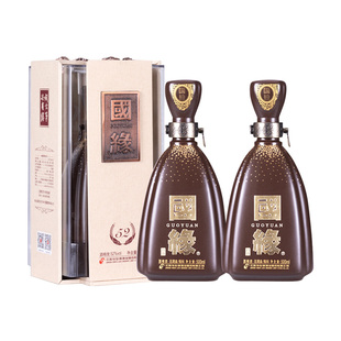 【陶瓷款】国缘四开4开醇厚高档白酒水今世缘纯粮食52度500ml*2瓶