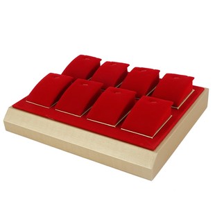 定制黄金红绒展示盘套盘珠宝托盘首饰项链耳钉手镯戒指吊坠戒指盘