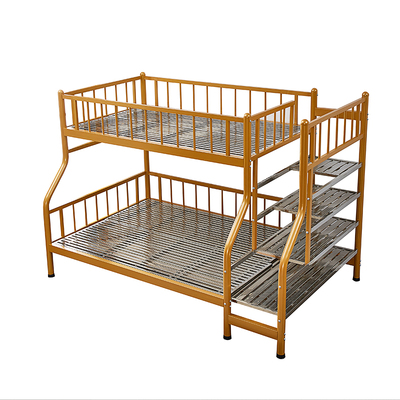 子母床步梯不锈钢床上床下桌学生寝室高低铁艺拼接组合钢架上下铺
