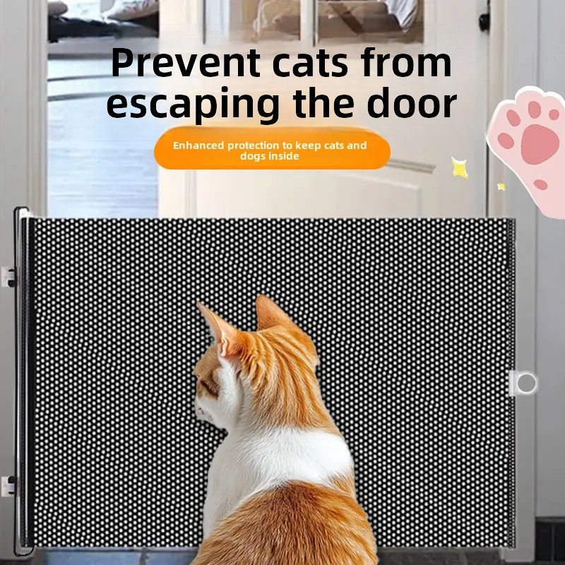 防猫跑出去围栏神器伸缩宠物围栏防跳隔断栅栏门猫门进出门阻挡猫