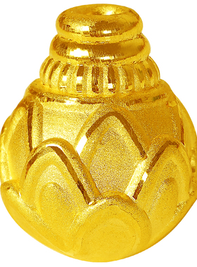 硬金黄金三通佛塔莲花回纹