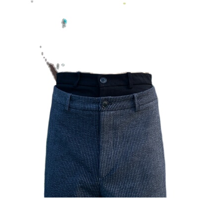 ESC MAN STUDIO/自制 高级感双面拼接撞色条纹长裤细节休闲直筒裤