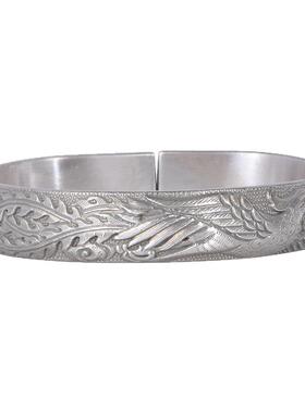 凤穿牡丹珐琅彩小众款开口马蹄镯