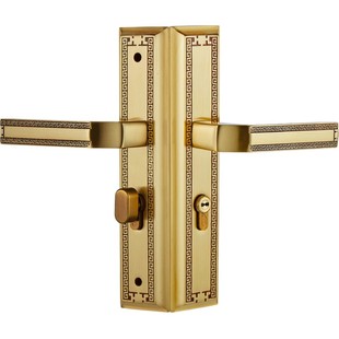 三环新中式黄铜门锁室内卧室静音全铜房门把手实木门执手锁具3328