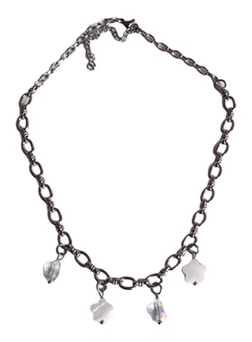 日韩系ins风花朵串珠拼接项链choker小众设计感y2k甜酷复古锁骨链