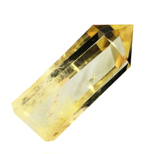 天然黄水晶柱子彩虹蓝针六棱柱原石标本茶黄晶柱家居装饰把玩摆件