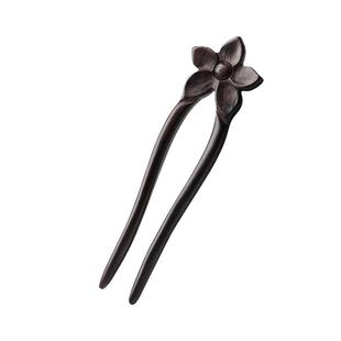 美木兮中式复古檀木发簪女生古风桃木双钗盘头发简约发钗发夹清雅