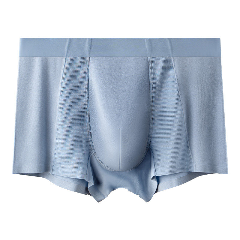 80S莫代尔内裤男士桑蚕丝抑菌裆无痕平角裤四角裤男式透气短裤头