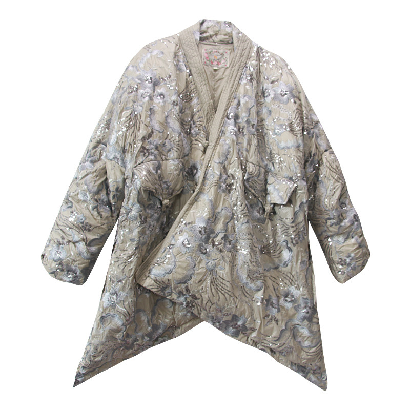 羽绒服女2026年新款冬季轻薄鸭绒小个子亮片刺绣大码胖mm短款外套