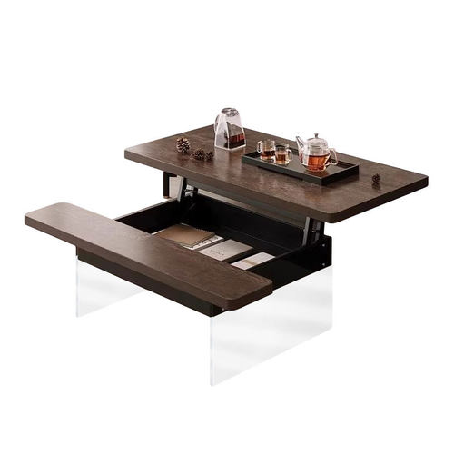 多功能折叠升降方形餐桌两用小户型二合一现代简约高级感悬浮茶几