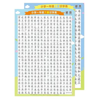一年级识字表老师推荐