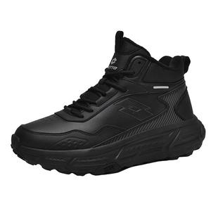 乐途男鞋棉鞋男冬季加绒保暖休闲户外鞋防水防滑皮面高帮运动鞋子