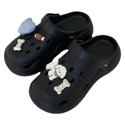 细细条运动风爱心小狗增高洞洞鞋