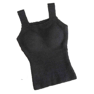 带胸垫加绒内衣吊带背心羊羔绒毛绒保暖打底衫秋冬文胸一体式内搭