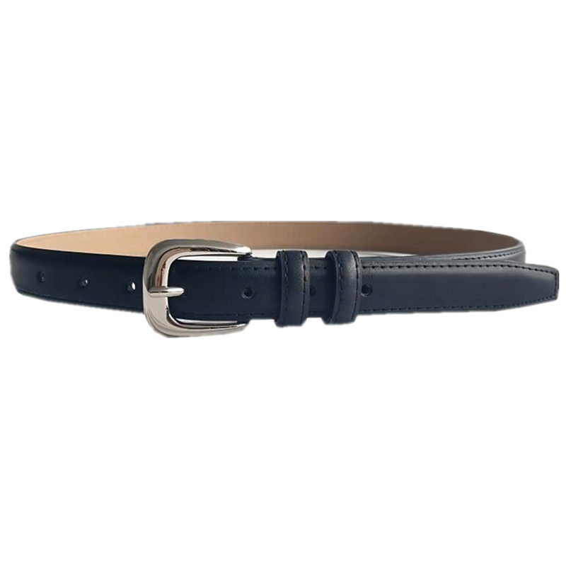 衣橱BI备腰带女士简单又高级亮银扣皮带真皮学生青年装饰韩版裤带