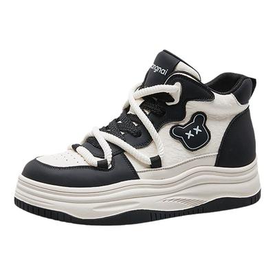 康奈百搭老爹鞋高帮厚底板鞋女鞋