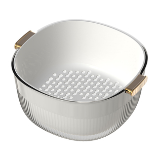 双层洗菜盆透明厨房菜篮子淘菜洗菜筐汲水漏水滤水篮水果盘沥水篮