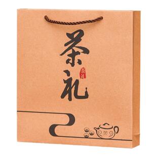 普洱茶礼品袋357克茶饼手提袋单饼礼袋白卡纸环保加厚茶叶包装袋