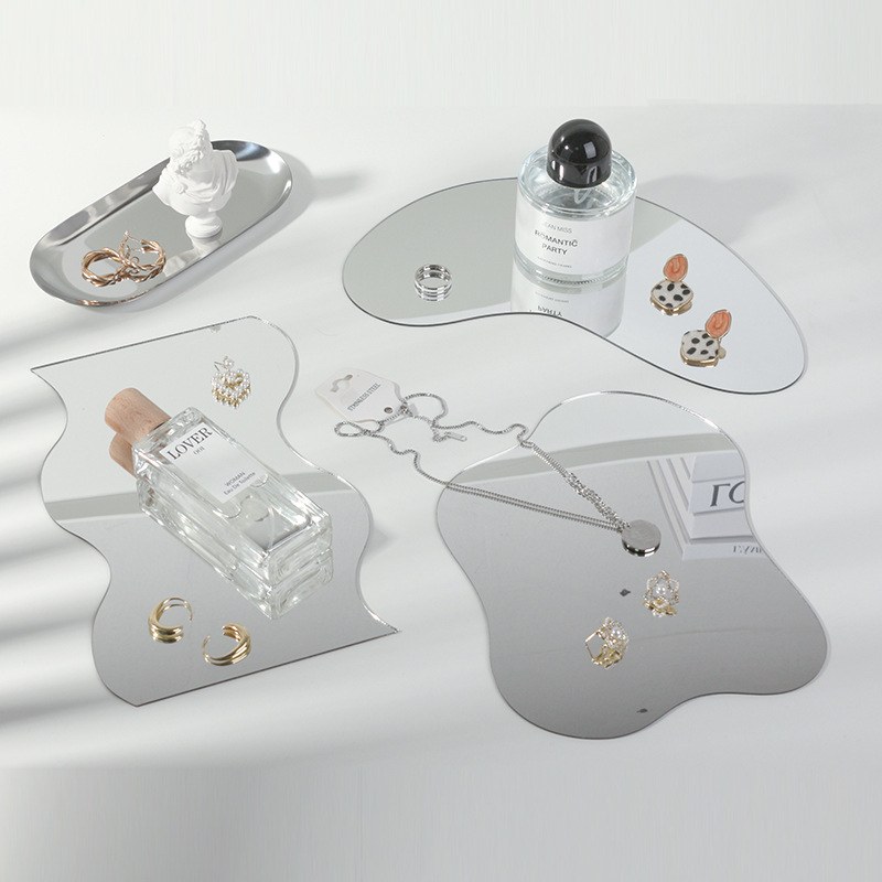 新品 ins镜面镜 反光面托盘展示饰品拍照道具摄影背景装饰摆件