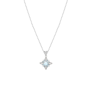 PP《泠光》小众海蓝宝简约气质四芒星项链高级感细链锁骨链choker