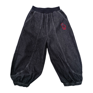 【张占占IP联名】QimooPUPU熊26春新款灯笼裤牛仔裤QWM1KC537Z