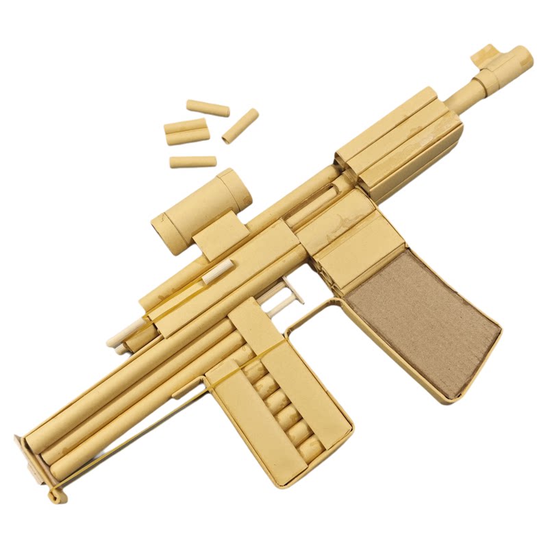 M416纸弹枪牛皮纸手工玩具枪