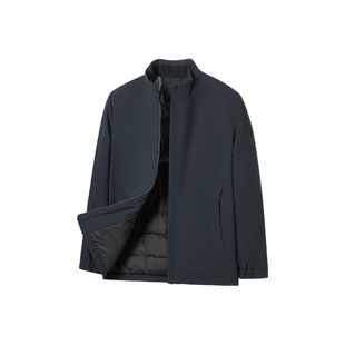 HLA/海澜之家领昂行政羽绒服25秋冬新立领石墨烯保暖鸭绒外套男