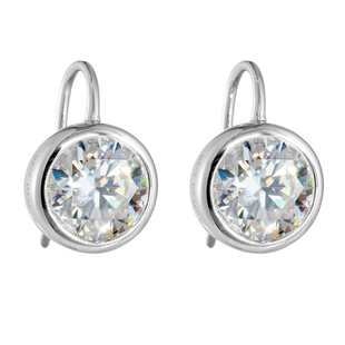 AHCHOO 静奢通勤2克拉莫桑石耳勾简约设计高级感925银耳钉耳环女