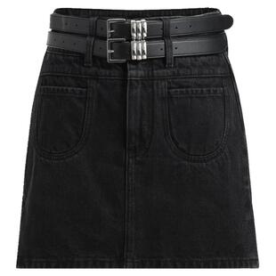 FIVE PLUS半身裙女复古牛仔高腰直筒短款裙子洗水女夏装