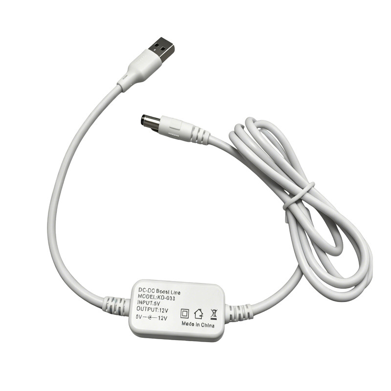 USB升压线5v升12v电源线USB转DC5.5线摄像头光猫交换机充电线1.2M
