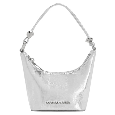 CHARLES&KEITH25秋新款CK6-40681202-1鳗鱼纹链条手提斜挎迷你包