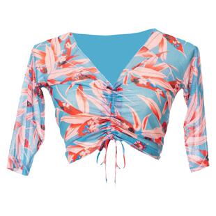 肚皮舞上衣短款新款印花抽绳性感东方练功舞蹈服初学者成人女