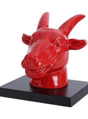 陶瓷动物十二生肖兽首摆件