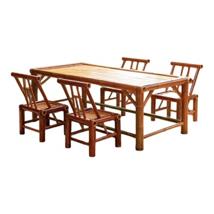 庭院中式竹桌椅阳台茶桌椅套件纯手工可移动户外休闲桌椅组合餐桌